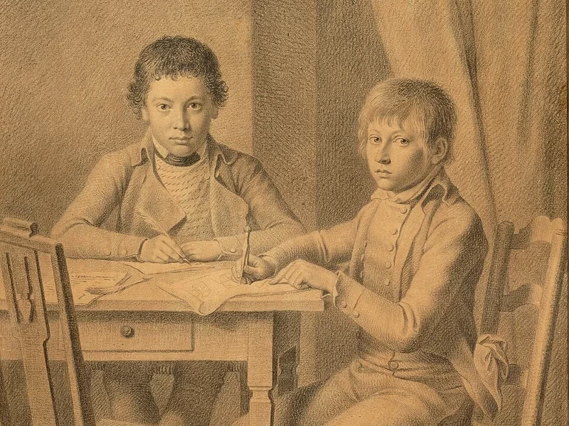 1758-Johann Heinrich Lips - I fratelli Wirz che fanno i compiti, 1801